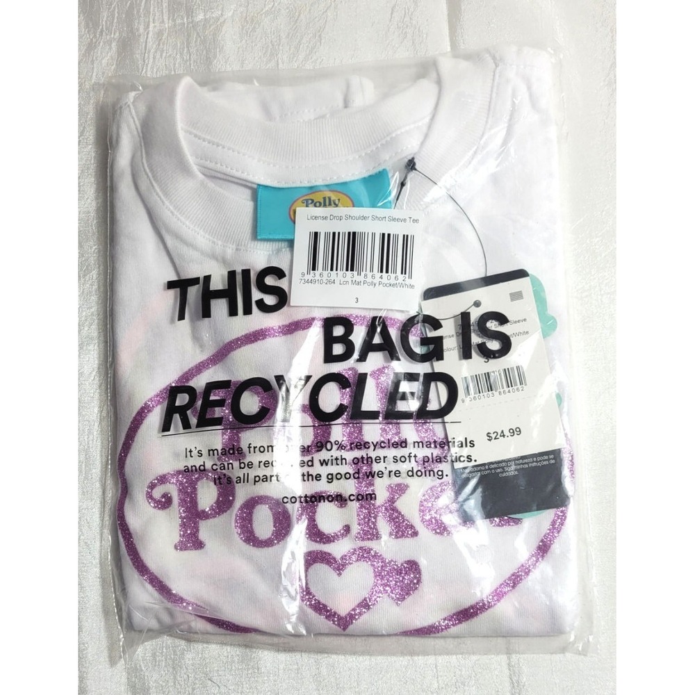 Toddler License Drop Shoulder Short Sleeve Tee - Polly Pocket - White - Size 3